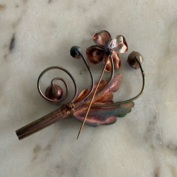 Blue Floral Brooch - Picture 7 of 9